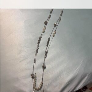 Elegant Silver and Pearl Necklace